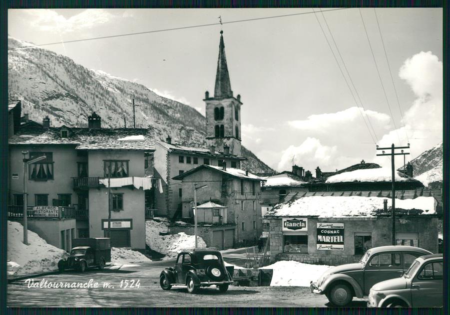 Aosta Valtournenche Nevicata Auto Foto FG cartolina MZ4422 – fronte