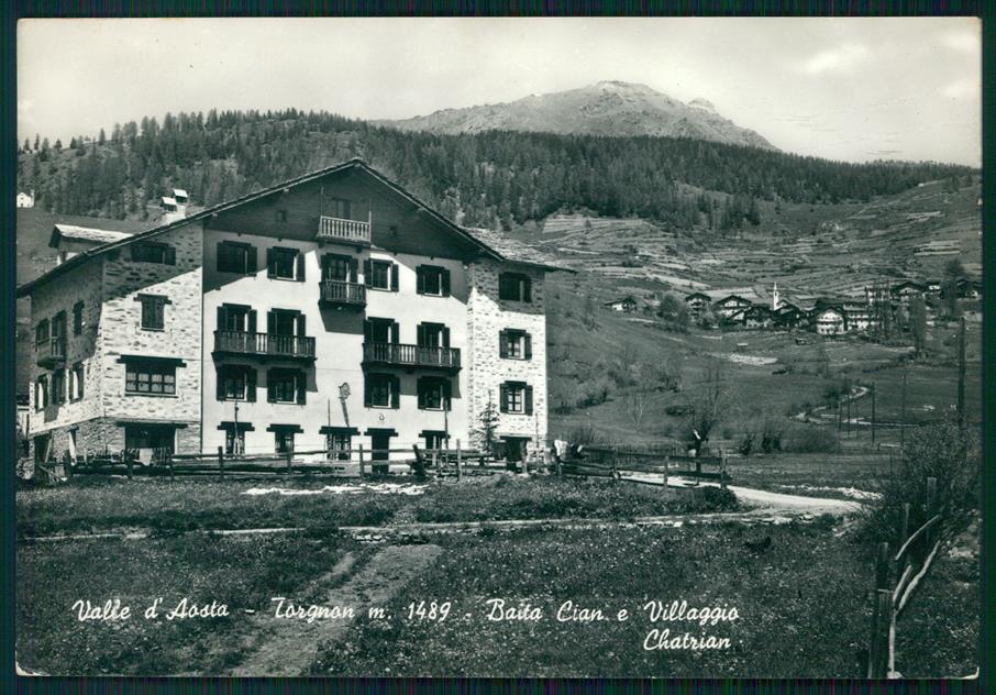 Aosta Torgnon Baita Cian Villaggio Chatrian Foto FG cartolina MZ4423 – fronte