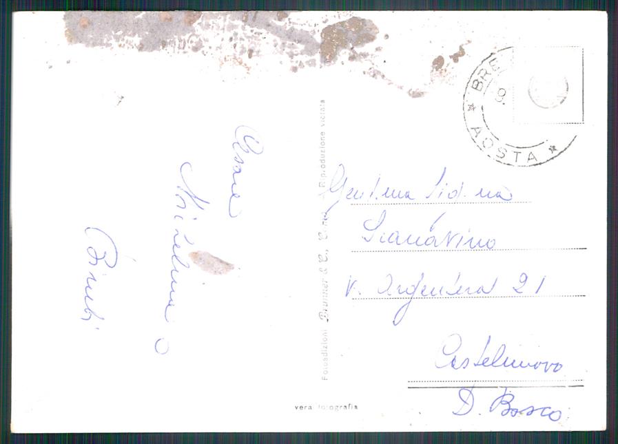 Aosta Valtournenche Cervinia Breuil COLLA Foto FG cartolina MZ4426 – retro