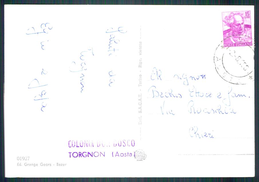 Aosta Torgnon Panorama Foto FG cartolina MZ4430 – retro