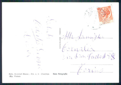 Aosta Chatillion Monte Zerbion Foto FG cartolina MZ4468 – retro