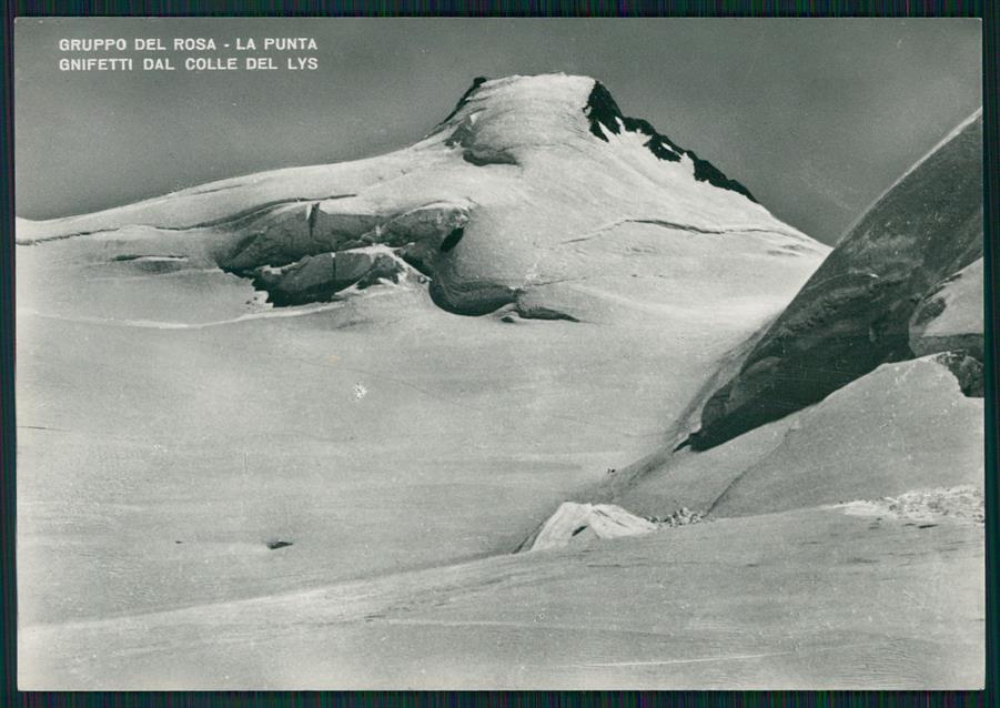 Aosta Gruppo del Rosa Punta Gnifetti Colle del Lys Foto FG cartolina MZ4496 – fronte