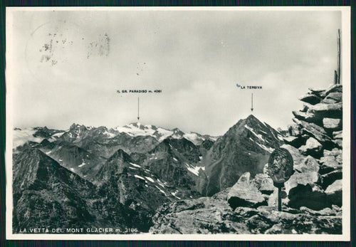 Aosta Champorcher Monte Glacier Gran Paradiso e Tersiva Foto FG cartolina MZ4510 – fronte