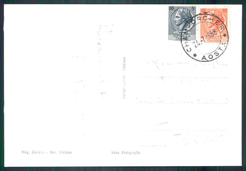 Aosta Champorcher Monte Glacier Gran Paradiso e Tersiva Foto FG cartolina MZ4510 – retro