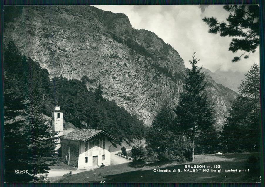 Aosta Brusson Chiesetta San Valentino STRAPPINO Foto FG cartolina MZ4516 – fronte
