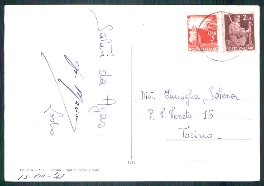 Aosta Ayas Antagnod Monte Rosa Foto FG cartolina MZ4523 – retro