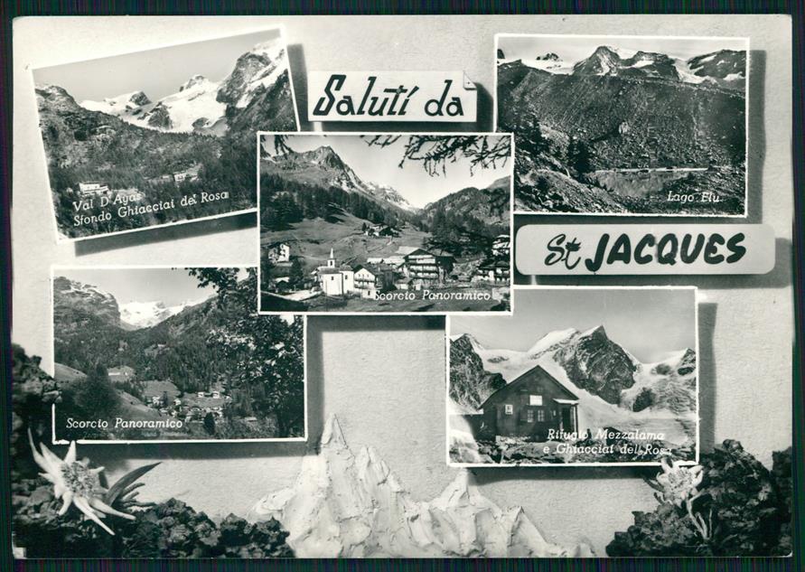 Aosta Ayas Saint Jacques Saluti da Foto FG cartolina MZ4529 – fronte