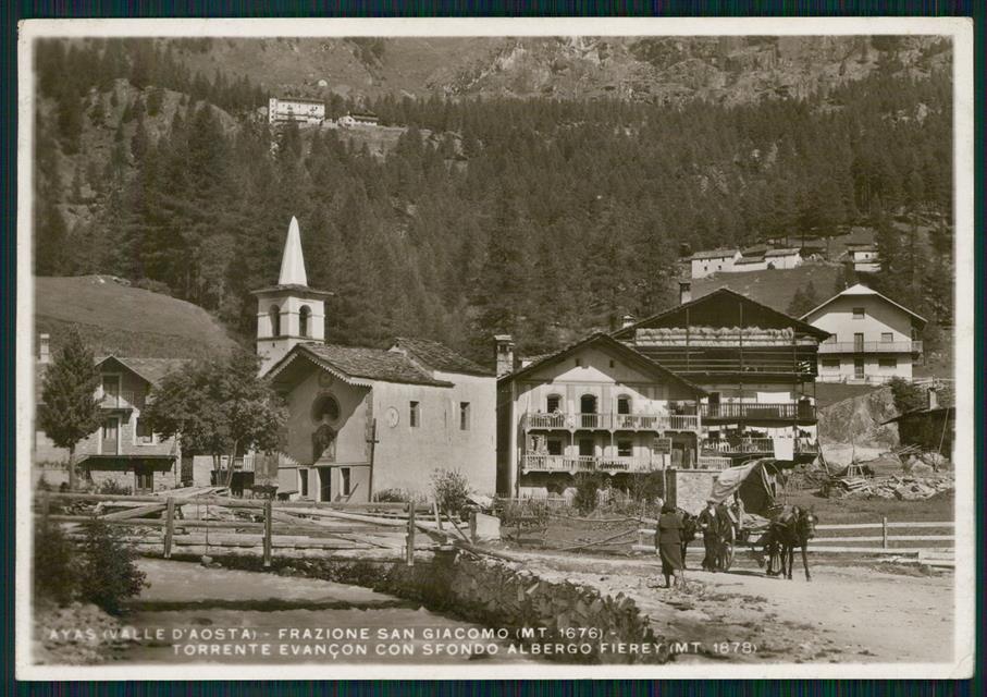 Aosta Ayas Saint Jacques Albergo Fierey Carretto Foto FG cartolina MZ4534 – fronte