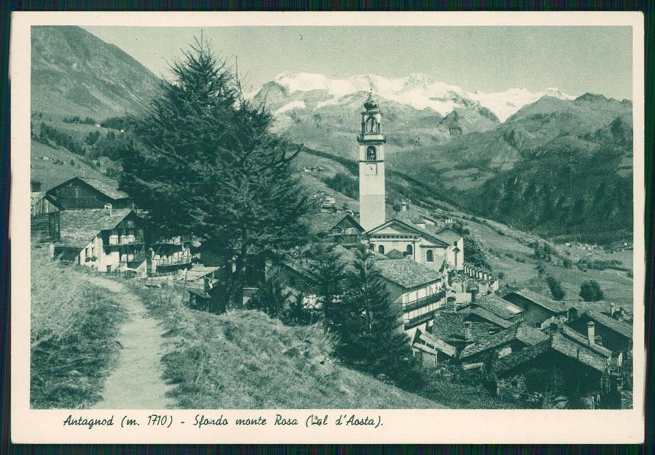 Aosta Ayas Antagnod Monte Rosa FG cartolina MZ4544 – fronte