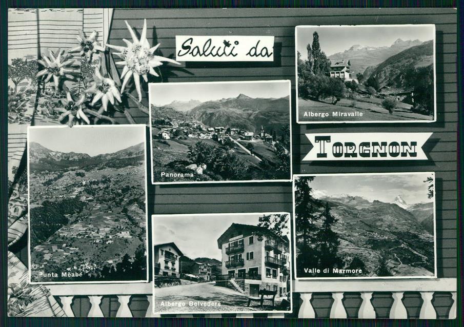 Aosta Torgnon Saluti da Foto FG cartolina MZ4548 – fronte