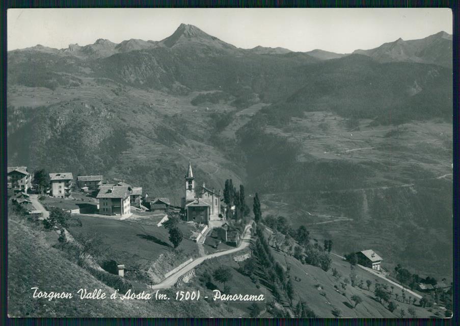 Aosta Torgnon Panorama Foto FG cartolina MZ4551 – fronte