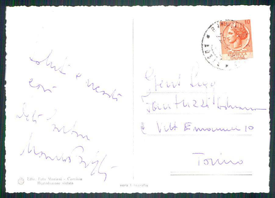 Aosta Valtournanche Cervinia Breuil Plateau Rosà Foto FG cartolina MZ4566 – retro