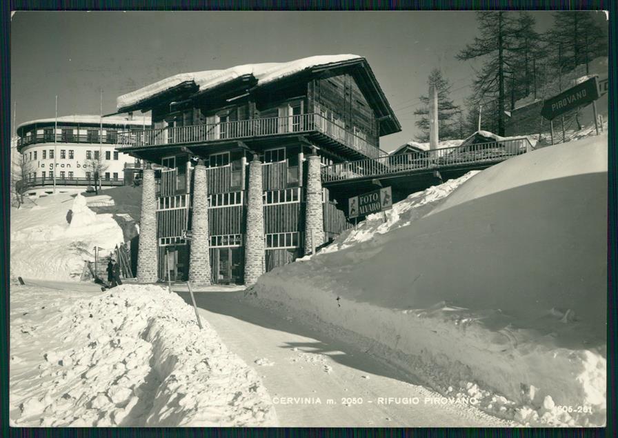 Aosta Valtournanche Cervinia Rifugio Pirovano Nevicata Foto FG cartolina MZ4567 – fronte