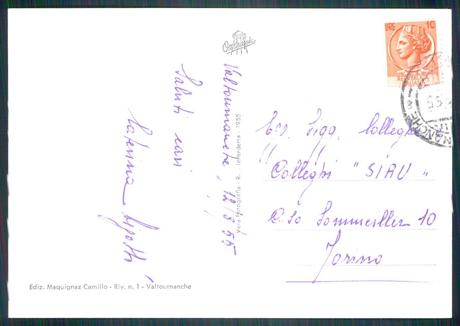 Aosta Valtournanche Cervino Foto FG cartolina MZ4571 – retro