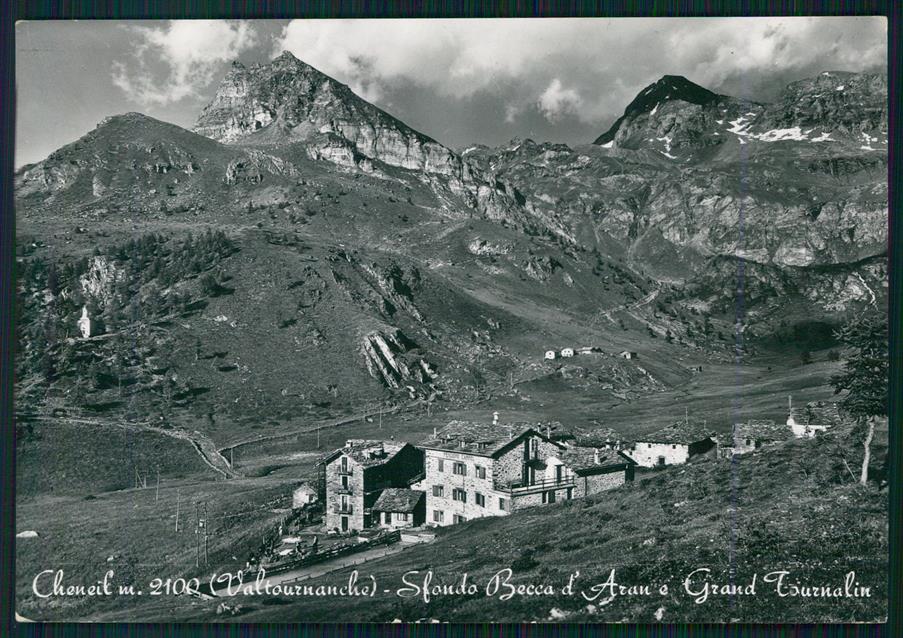Aosta Valtournanche Cheneil Becca d'Aran Tournalin Foto FG cartolina MZ4574 – fronte