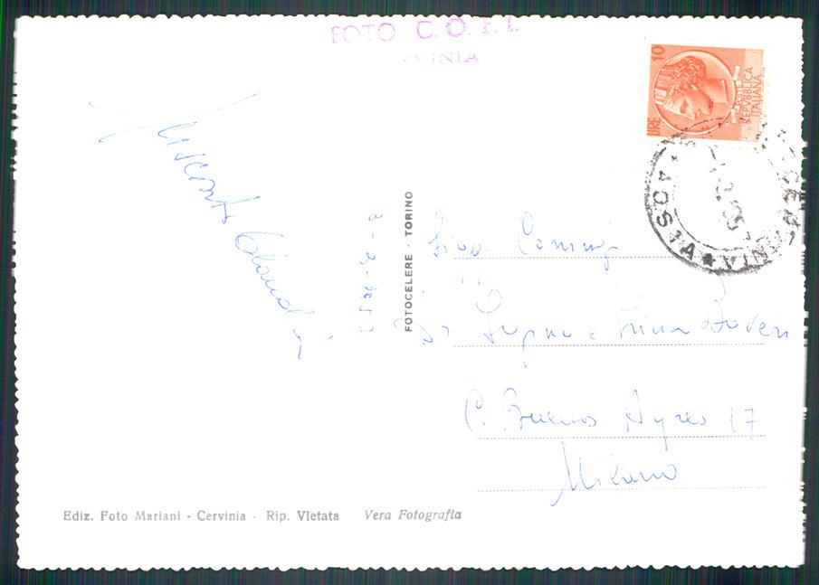 Aosta Valtournanche Cervinia Breuil Funivia Cervino Foto FG cartolina MZ4605 – retro