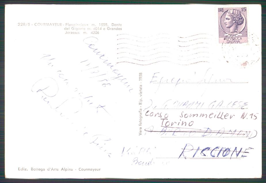Aosta Courmayeur Panorama PIEGA Foto FG cartolina MZ4627 – retro