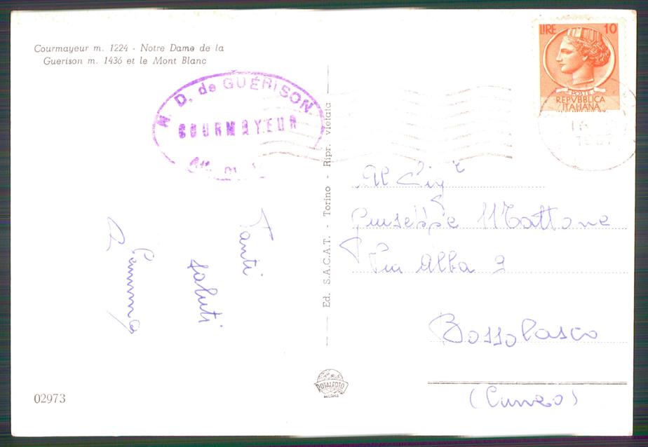 Aosta Courmayeur Monte Bianco Foto FG cartolina MZ4628 – retro