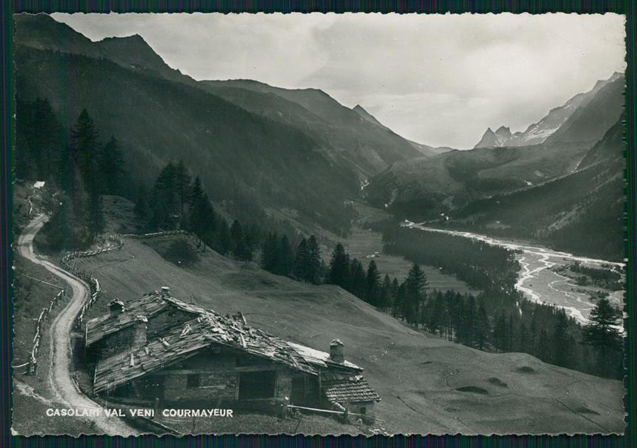 Aosta Courmayeur Casolari Val Vei PIEGA Foto FG cartolina MZ4651 – fronte