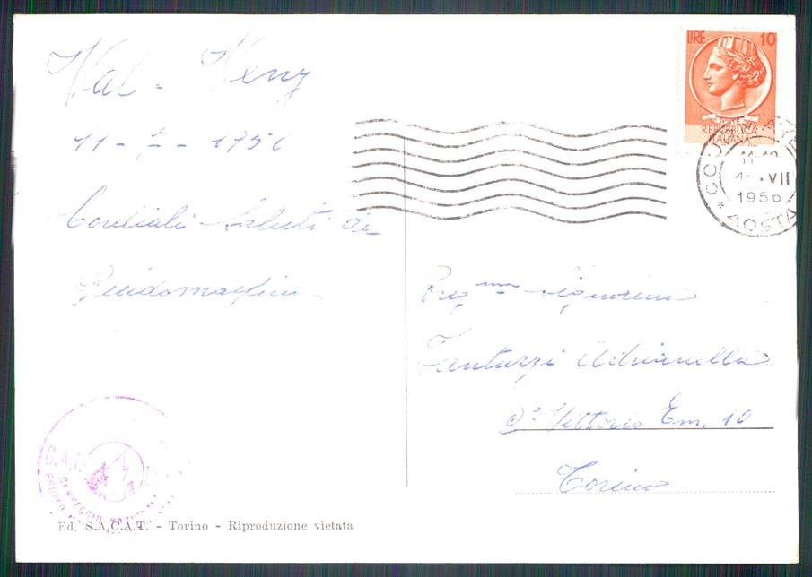 Aosta Courmayeur Val Veny Campeggio CAI UGET Foto FG cartolina MZ4653 – retro
