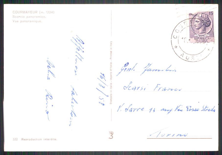 Aosta Courmayeur Foto FG cartolina MZ4658 – retro