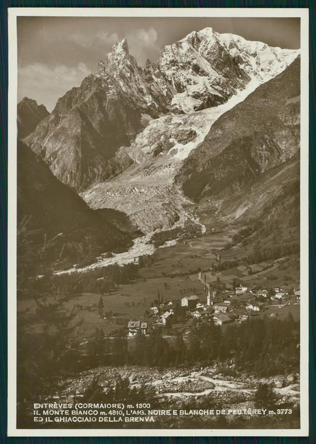 Aosta Courmayeur Entreves Monte Bianco Brenva Foto FG cartolina MZ4665 – fronte