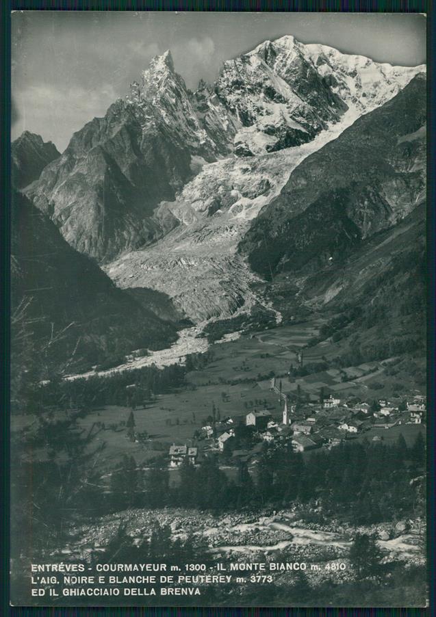 Aosta Courmayeur Entreves Monte Bianco Brenva Foto FG cartolina MZ4667 – fronte