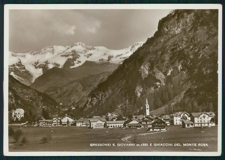 Aosta Gressoney Saint Jean Monte Rosa PIEGHINA Foto FG cartolina MZ4696 – fronte