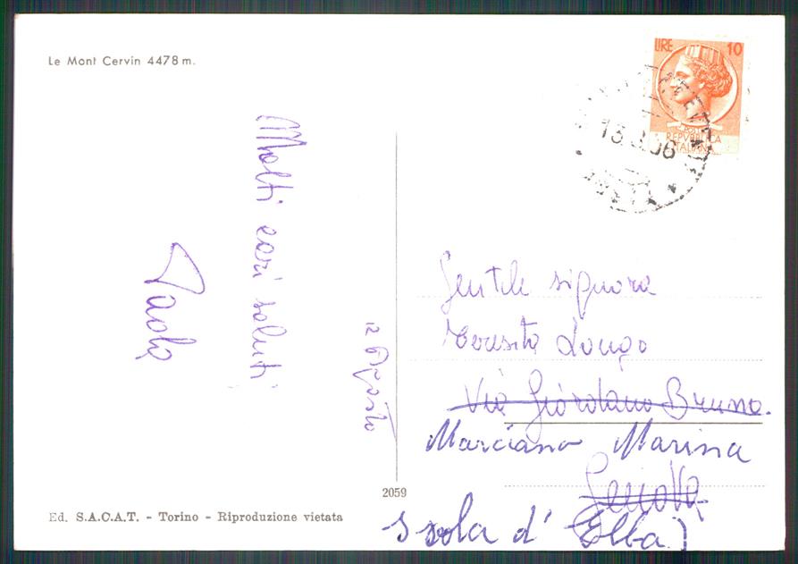 Aosta Monte Cervino Foto FG cartolina MZ4719 – retro