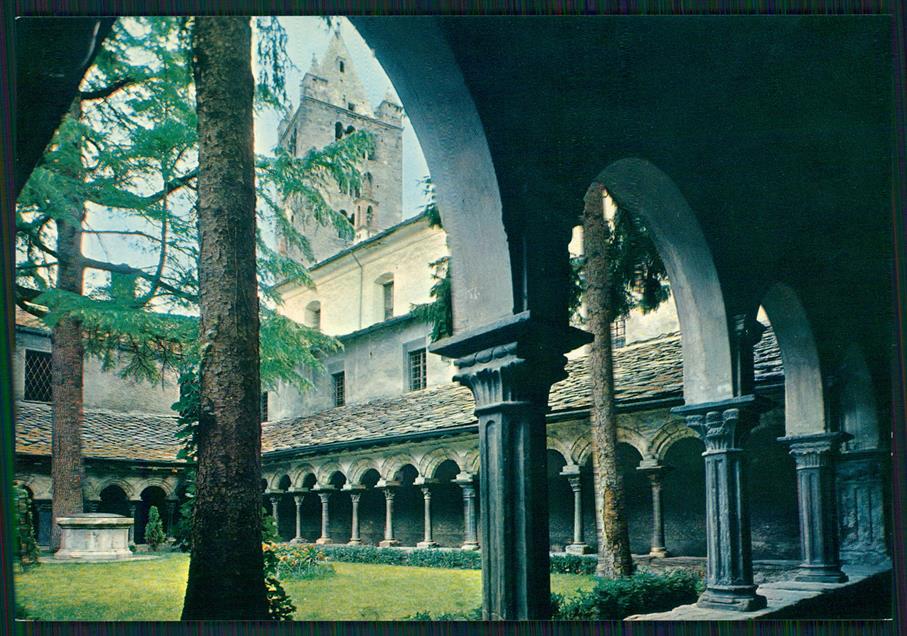 Aosta città Chiostro e Campanile Chiesa San Orso Foto FG cartolina MZ4756 – fronte