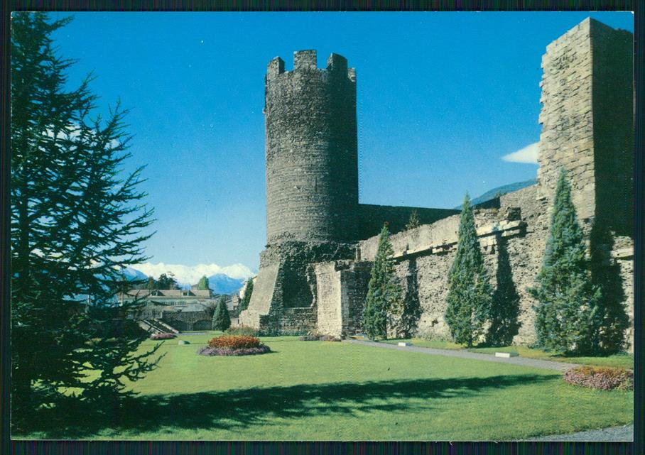 Aosta città Castello di Bramafam Foto FG cartolina MZ4757 – fronte