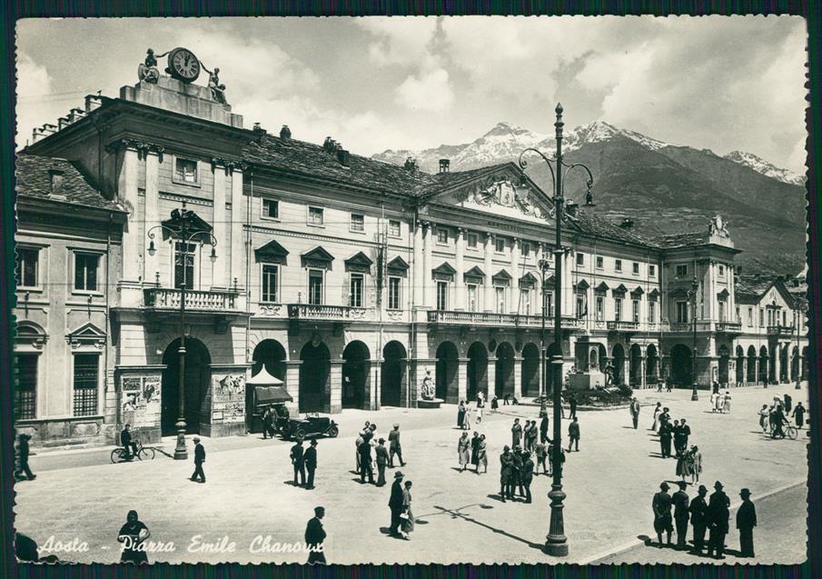 Aosta città Piazza Chanoux Auto Foto FG cartolina MZ4763 – fronte