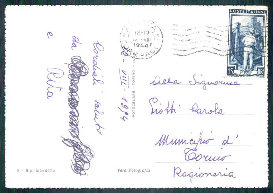 Aosta città Piazza Chanoux Auto Foto FG cartolina MZ4763 – retro
