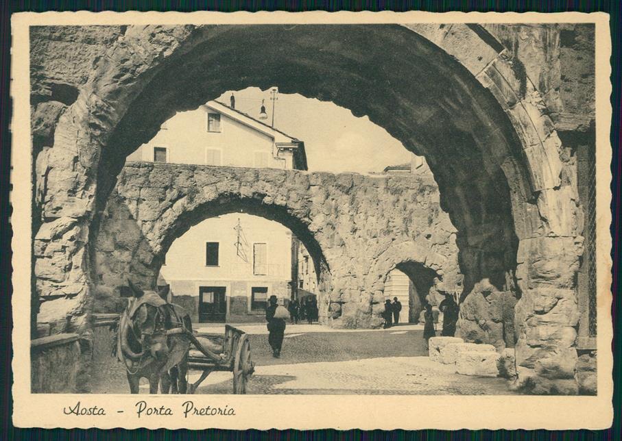 Aosta città Porta Pretoria Carretto STRAPPINO FG cartolina MZ4772 – fronte