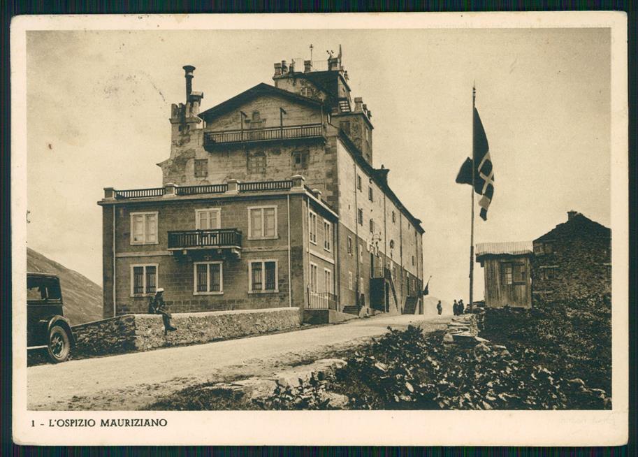 Aosta Piccolo San Bernardo Ospizio Mauriziano Tricolore FG cartolina MZ4801 – fronte