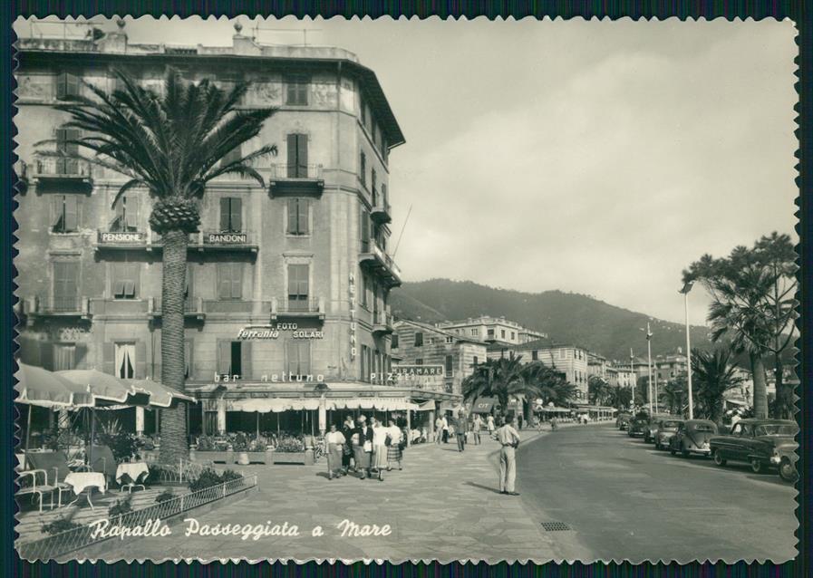 Genova Rapallo Passeggiata a Mare Auto Foto FG cartolina MZ4812 – fronte