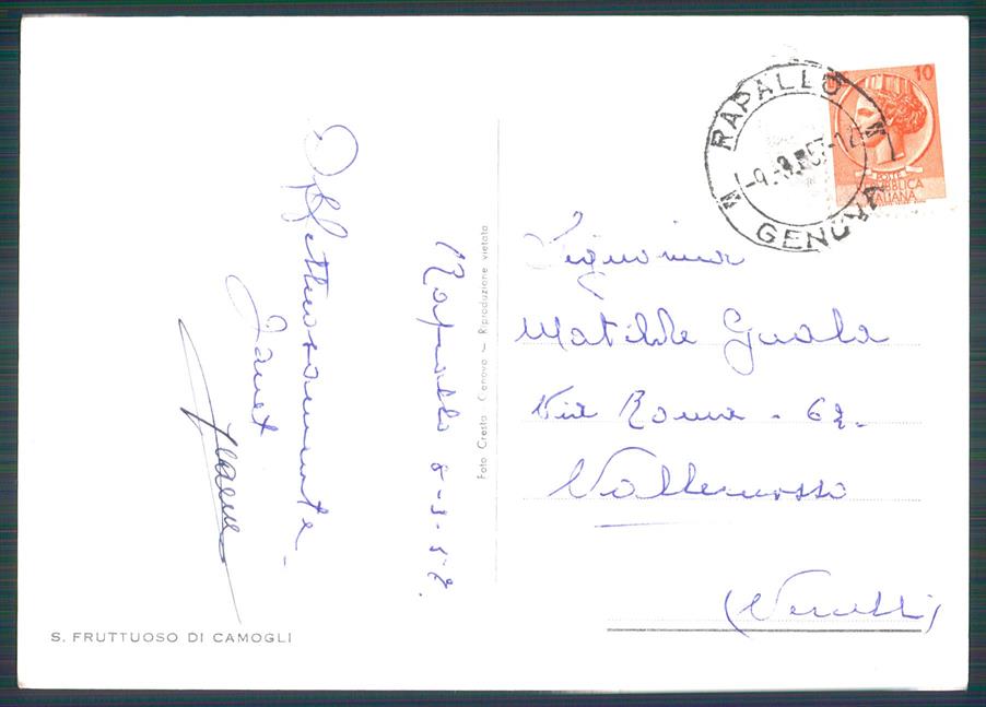 Genova Camogli San Fruttuoso Barche Cane Foto FG cartolina MZ4817 – retro