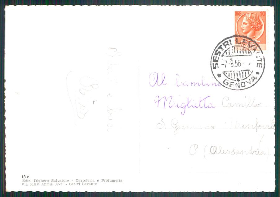 Genova Sestri Levante La Capannuccia Foto FG cartolina MZ4823 – retro