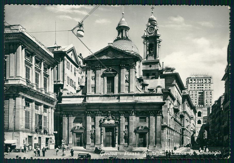 Genova città Piazza Matteotti Chiesa Sant'Ambrogio Foto FG cartolina MZ4827 – fronte
