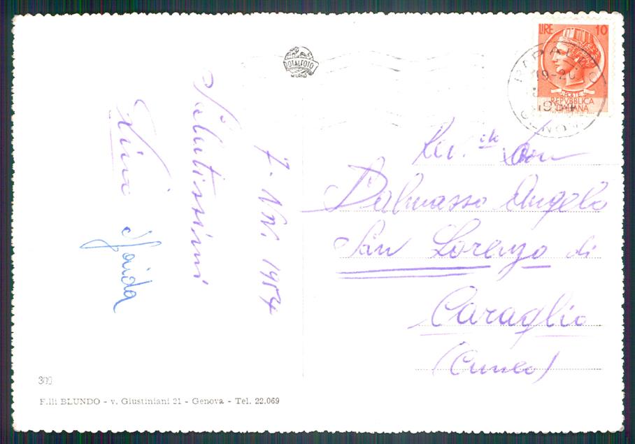 Genova città Piazza Matteotti Chiesa Sant'Ambrogio Foto FG cartolina MZ4827 – retro