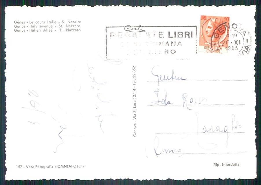 Genova città Corso Italia San Nazzaro Foto FG cartolina MZ4829 – retro