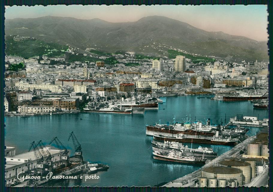 Genova città Porto Panorama Foto FG cartolina MZ4830 – fronte