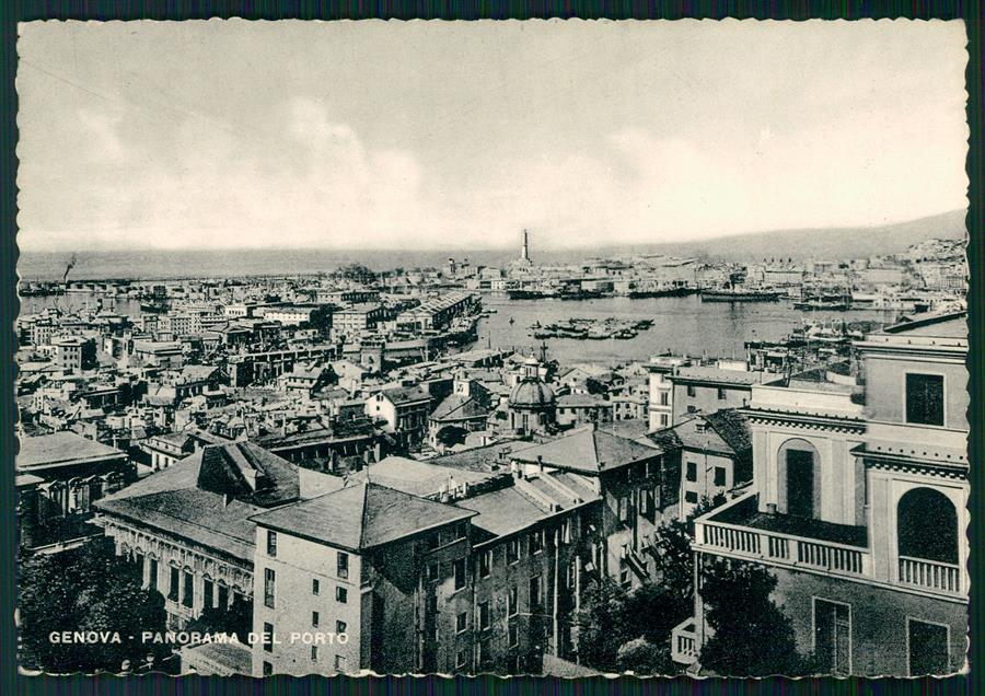 Genova città Porto Panorama STRAPPINO PIEGHINA Foto FG cartolina MZ4831 – fronte