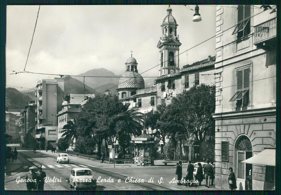Genova Voltri Piazza Lerda Chiesa Sant'Ambrogio Foto FG cartolina MZ4835 – fronte