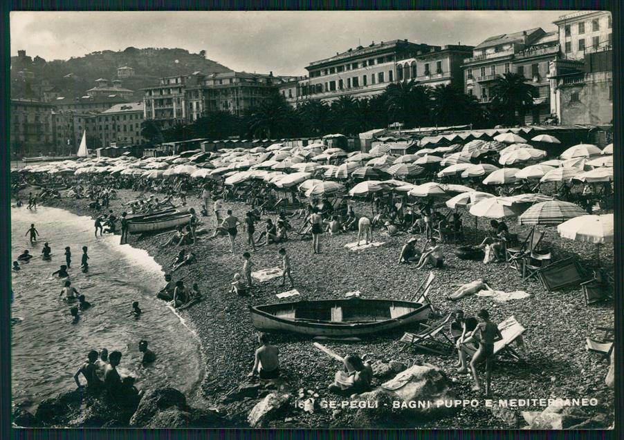 Genova Pegli Spiaggia Barche Foto FG cartolina MZ4836 – fronte