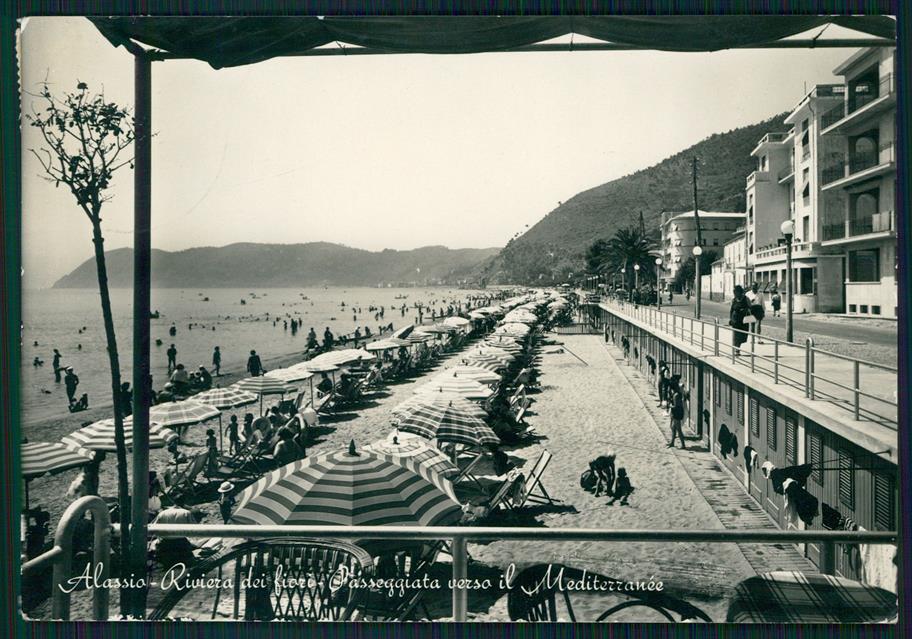 Savona Alassio Spiaggia Foto FG cartolina MZ4884 – fronte