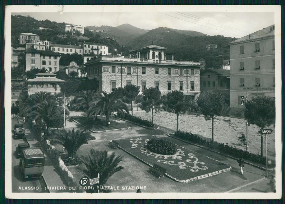 Savona Alassio Piazza Stazione Auto STRAPPINO Foto FG cartolina MZ4894 – fronte