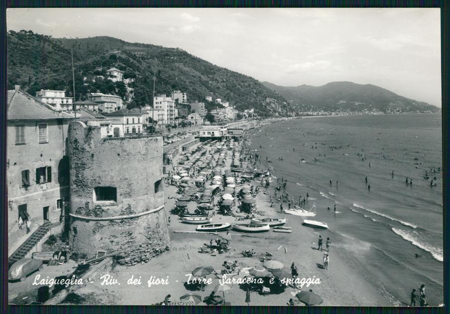 Savona Laigueglia Torre Saracena Spiaggia Foto FG cartolina MZ4897 – fronte