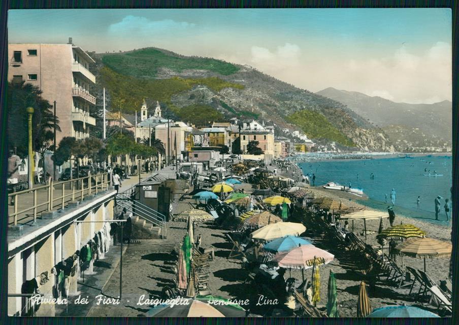 Savona Laigueglia Pensione Lina Spiaggia Foto FG cartolina MZ4898 – fronte