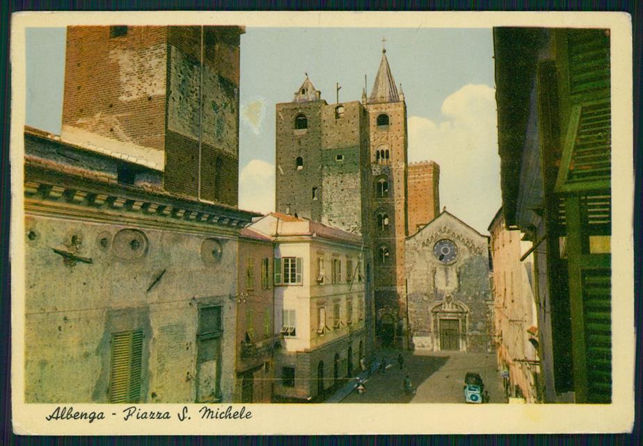 Savona Albenga Piazza San Michele FG cartolina MZ4911 – fronte